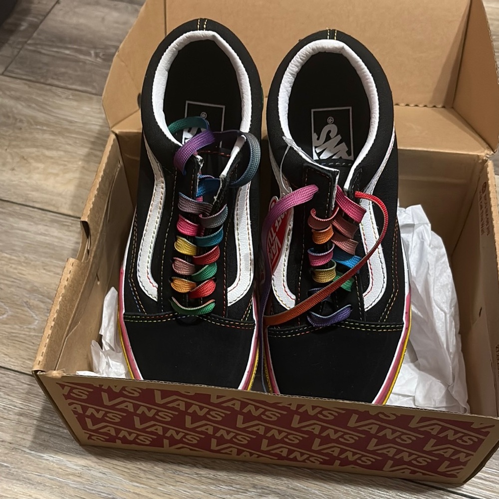 Vans Vibrant High-Top Sneakers with Rainbow Soles woman’s size 6